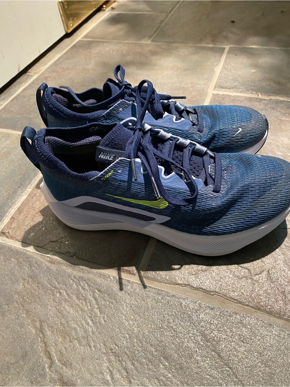Nike Blue Flyknit Running Shoes with